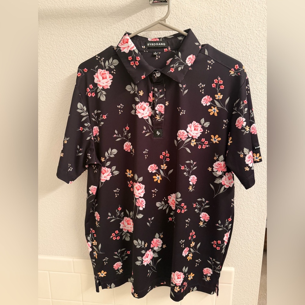 ByrdGang Small “Roses” Golf Polo